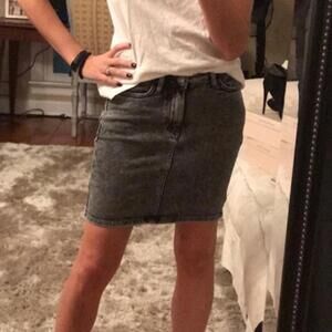 Black Denim Mini Skirt